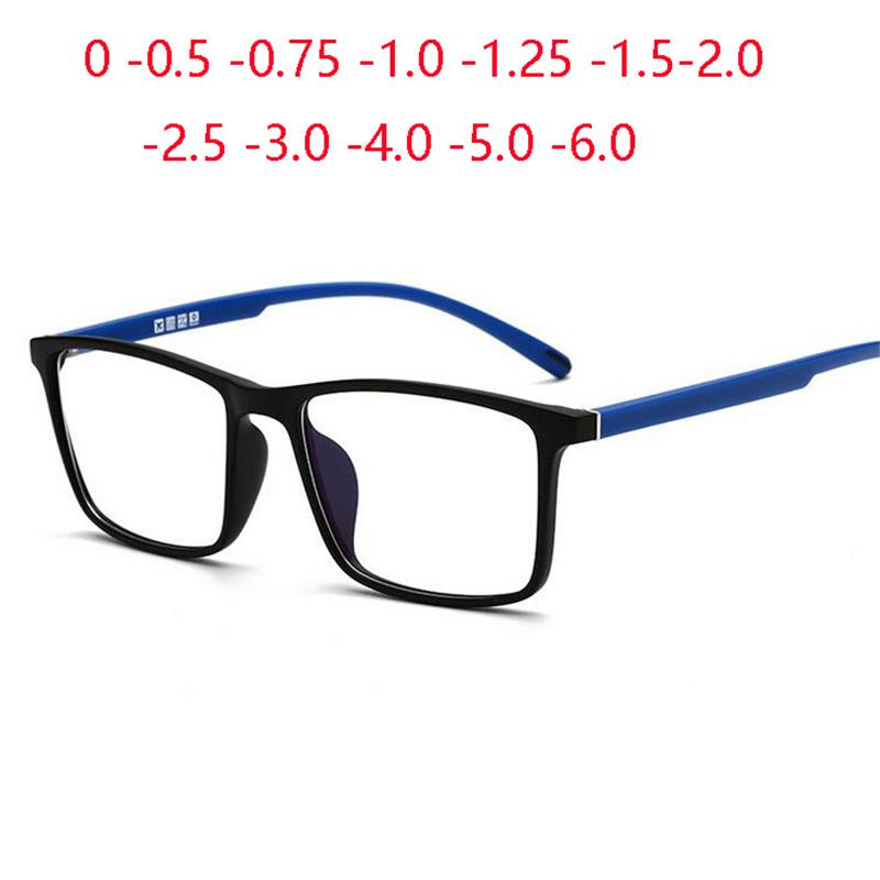 0 -0.5 -0.75 -1.0 To -6.0 Minus Degree  Square Prescription Eyeglasses Women Men Ultralight Business Computer Optical Glasse