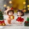 Mini Cartoon Christmas Couple Diy Decoration Cute Statue Figures Doll Wedding Decoration Miniature Landscape Car Decoration