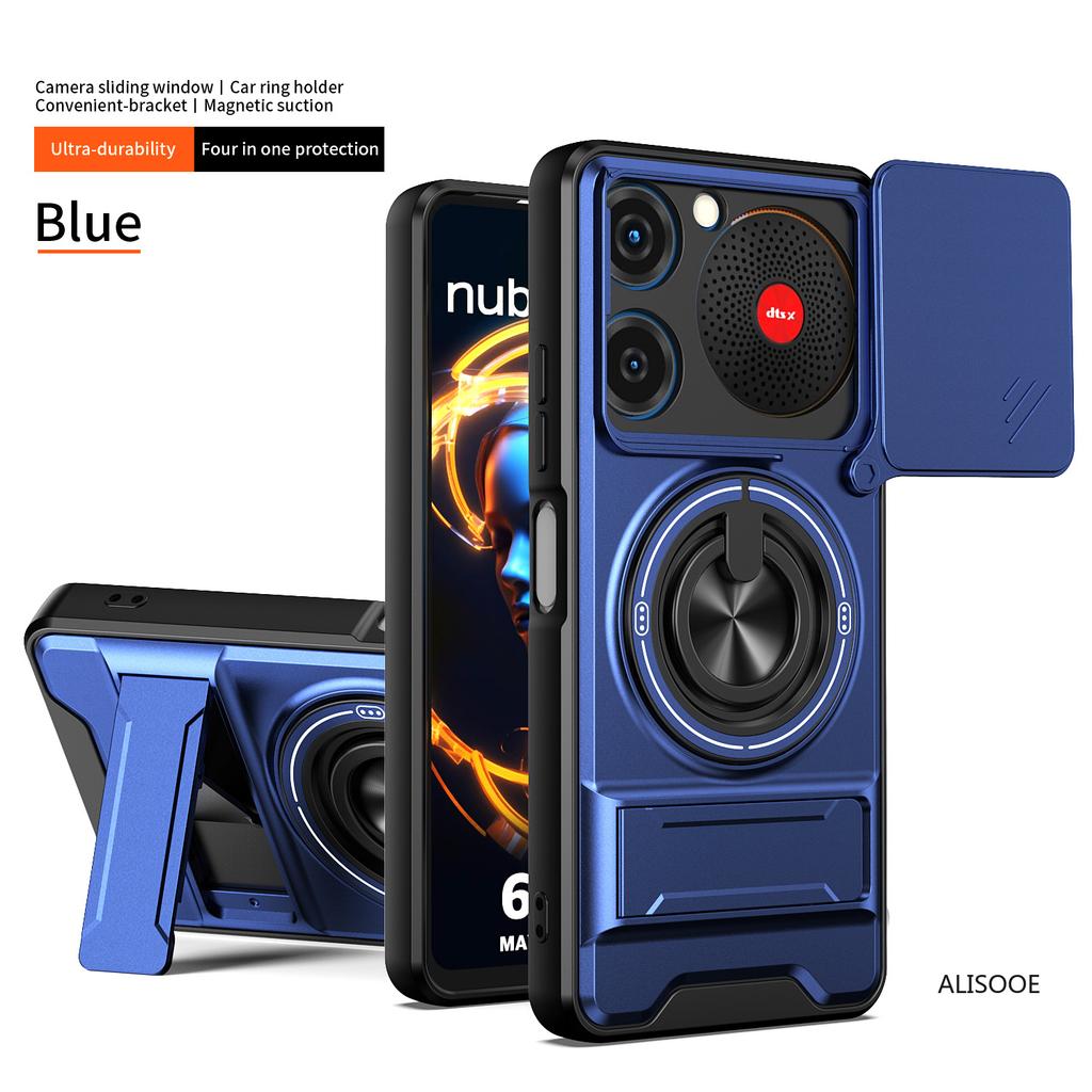 Funda para Nubia Music 4G Funda Anillo Giratorio Deslizante Protección Cámara Soporte Cubierta a Prueba de Golpes Capa Funda