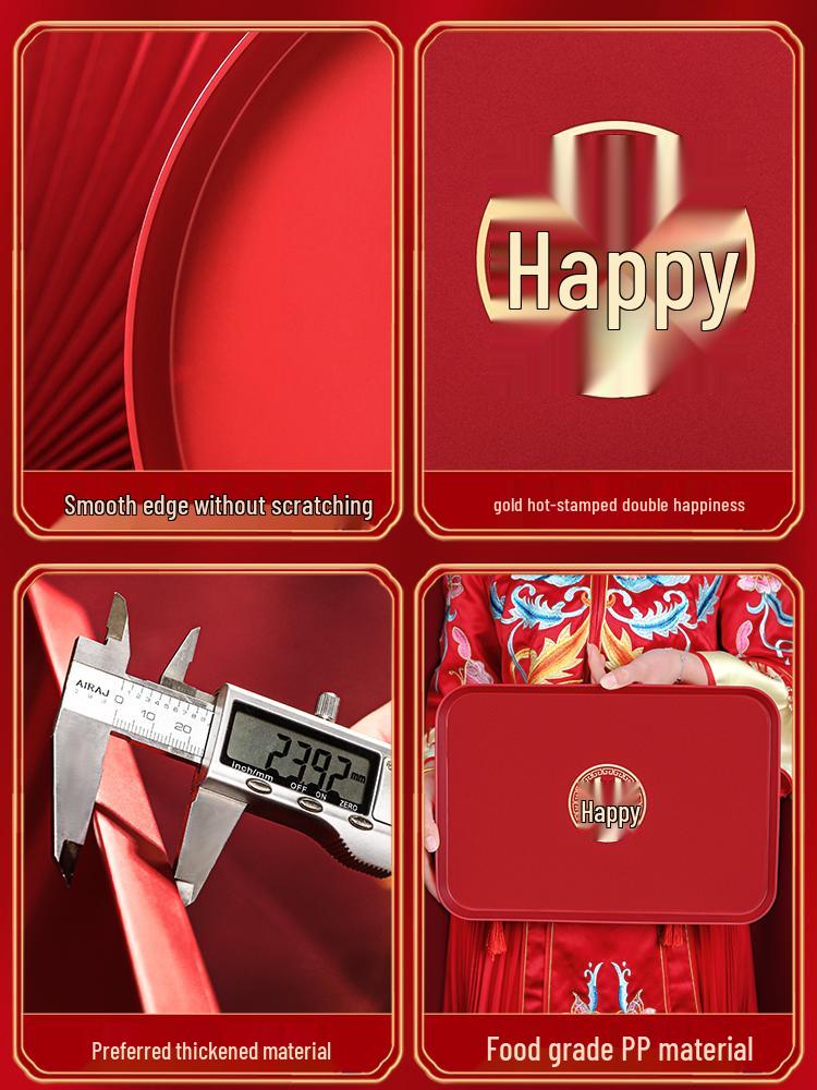 Red Festive Wedding Serving Tray for Fruit and Candy