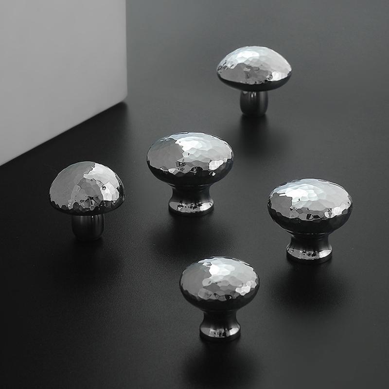 Brass Silver Ball Furniture Pull Handles Hand-Forged Hammer Cabinet Handles Door Drawer Knob Kitchen Wardrobe Cupboard Pulls