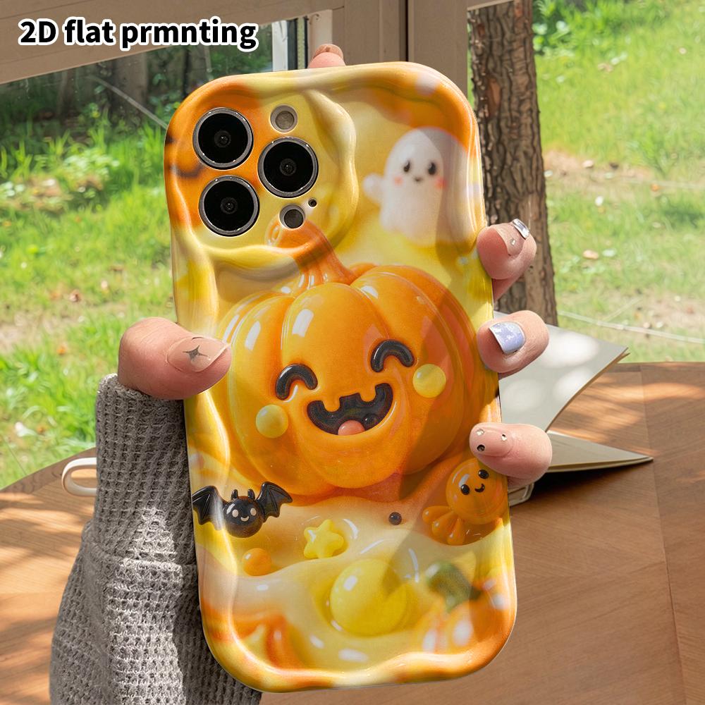 Phone Case: 2D Flat Design Suitable for iPhone 18 17 16 15 14 13 Pro Protective Case, Halloween Pumpkin, Christmas, Perfect Holiday Gift