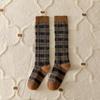 Cotton Plaid Long Socks Harajuku Retro School Girls Knee Socks Soft Women Stockings