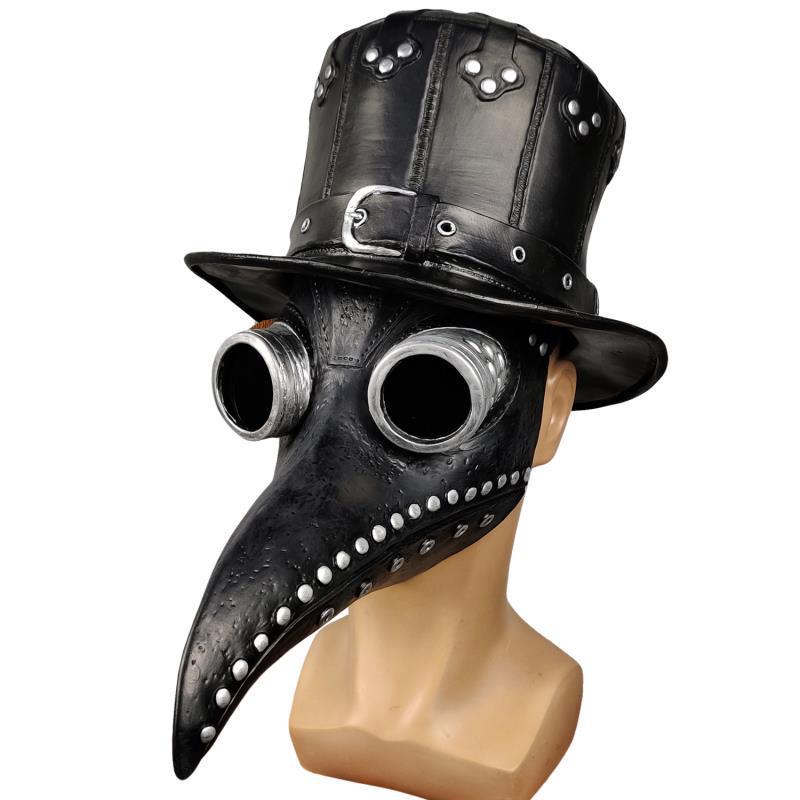 Maschera Steampunk da Medico della Peste con Becco di Corvo per Halloween