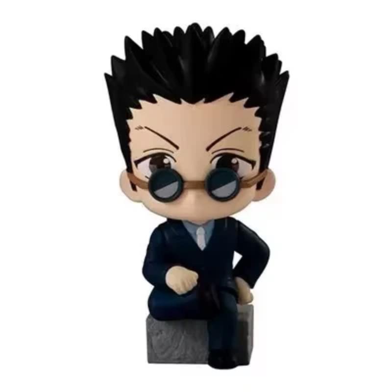 Hunter X Hunter Zestaw 4 szt. Q Siedząca Lalka Chibi Gon Killua Kurapika Leorio PVC GK Figurka Dekoracja Biurka Hobby Prezent Urodzinowy Zabawka