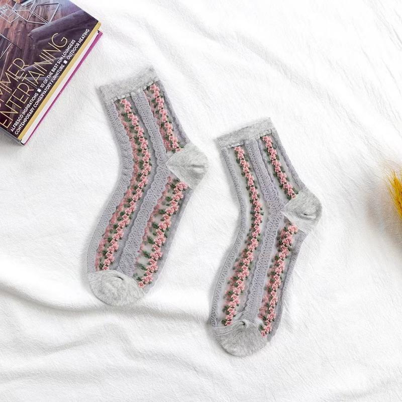 

5 пар женских кружевных носков летняя мода сексуальные прозрачные тонкие носки женские нескользящие ультратонкие носки женские носки до щиколотки One Size