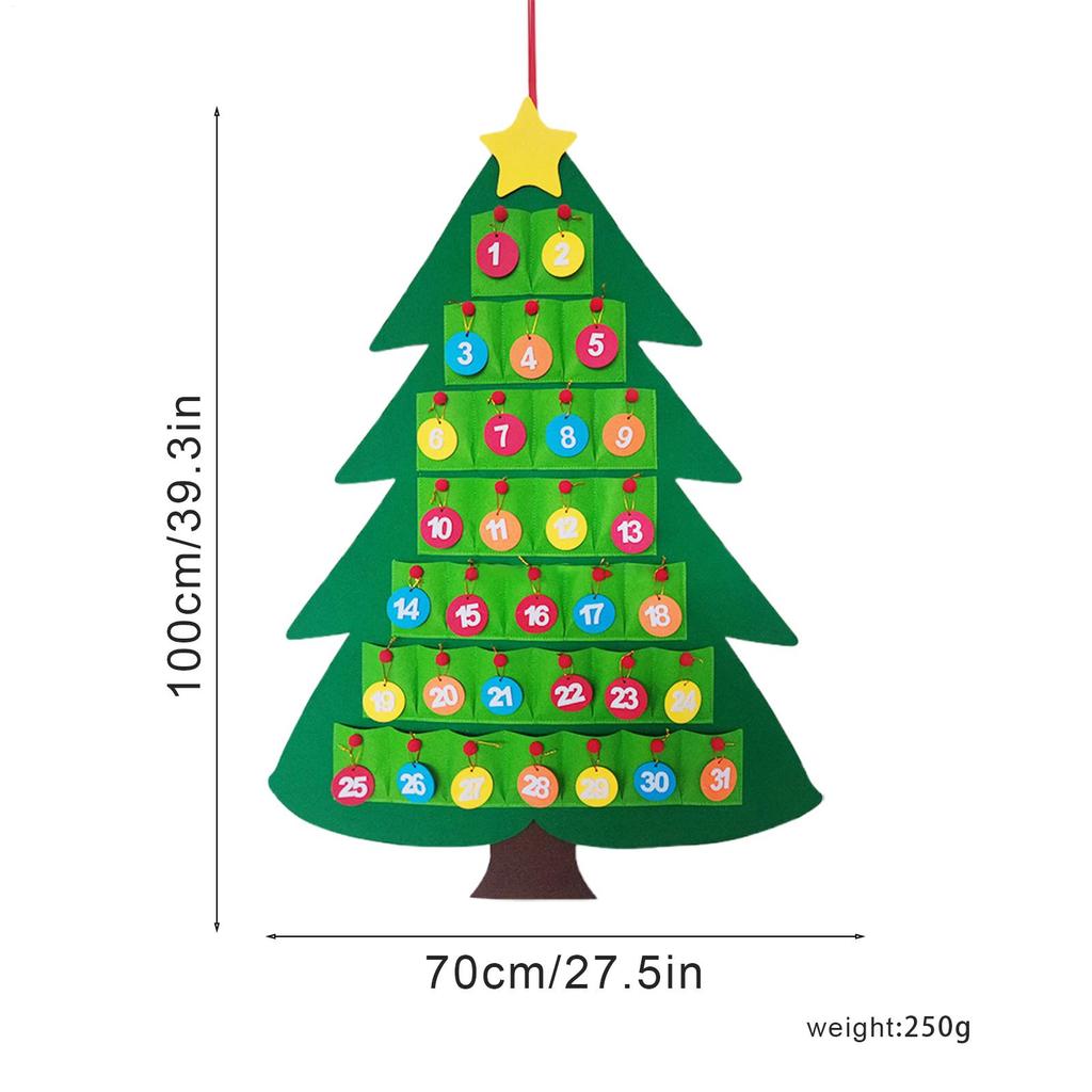 Felt Wall Christmas Tree Ornament Fun Handmade Toy Wall Felt Christmas Tree For Girl Kids Adults Nurseries Classrooms Living