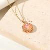 1 Piece Trendy Colorful Round Pendant Necklaces for Women Gold Color Stainless Steel Necklace Jewelry Party Accessories