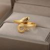 Retro Snake Rings For Women Stainless Steel Gold Silver Color Finger Ring Vintage Gothic Female Aesthetic Jewelry Anillos Mujer