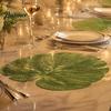 Flexible PVC Dining Mats Monstera Leaf Placemat, Hollow Table Mat, Waterproof Oil Proof Heat Washable Placemats Resistant for Wedding Banquet
