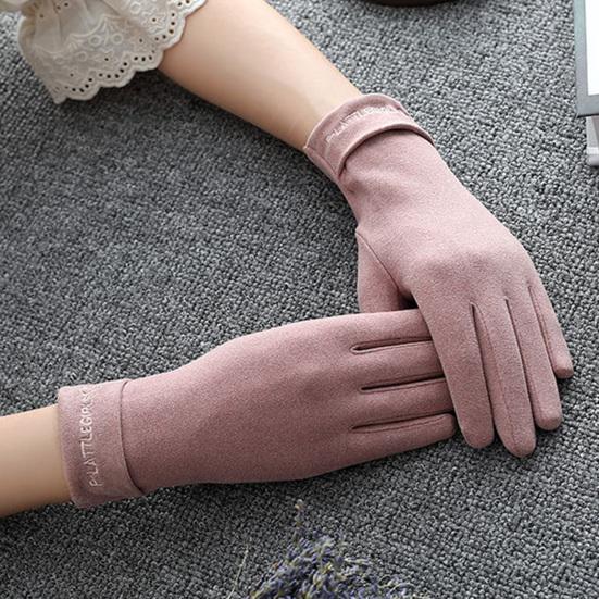 1 Pair Women Gloves Keep Warm Full Finger Flannel Touch Screen Winter Cycling Gloves for Outdoor