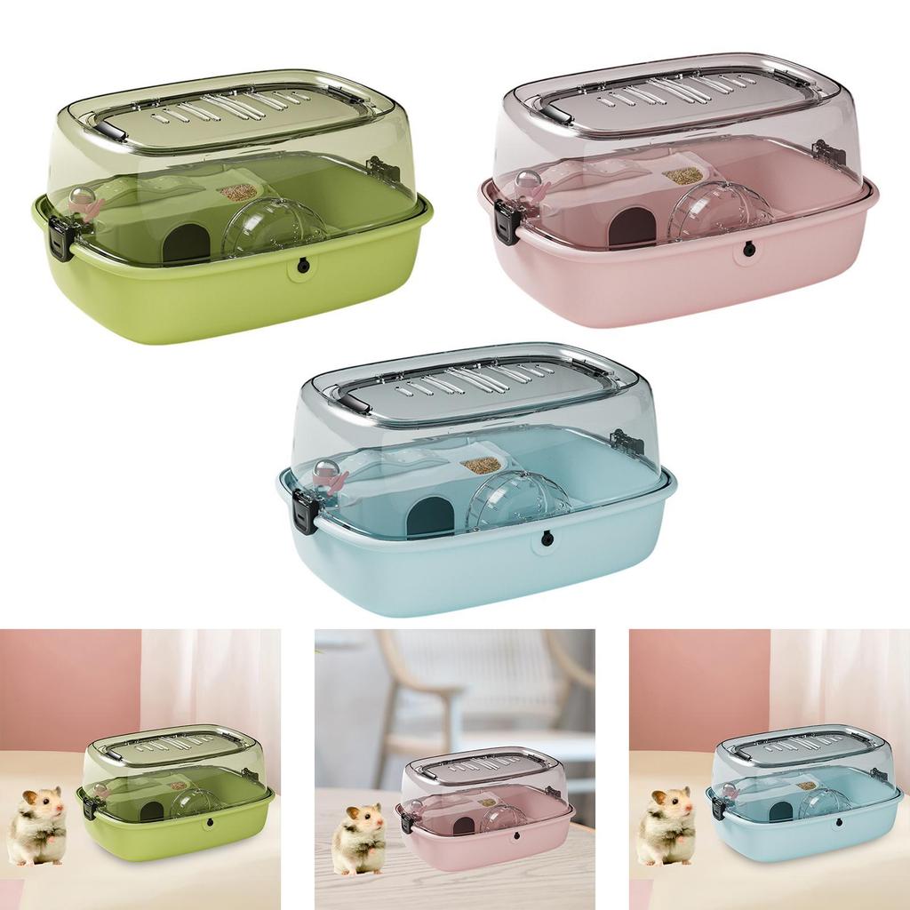 Hamster Cage Habitat Running Wheel Portable Openable Top for Gerbils Bunny