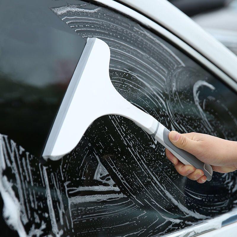 Dual-Sided Glass Cleaning Squeegee & Scraper for Professional Window Care