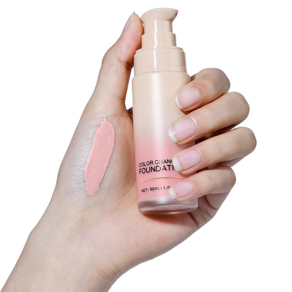 1Pc 30ML Lightweight Foundation for Women Girls Natural Finish Makeup High Coverage Long Wearing Nude Shade Enhances Skin Brightness Cosmetic