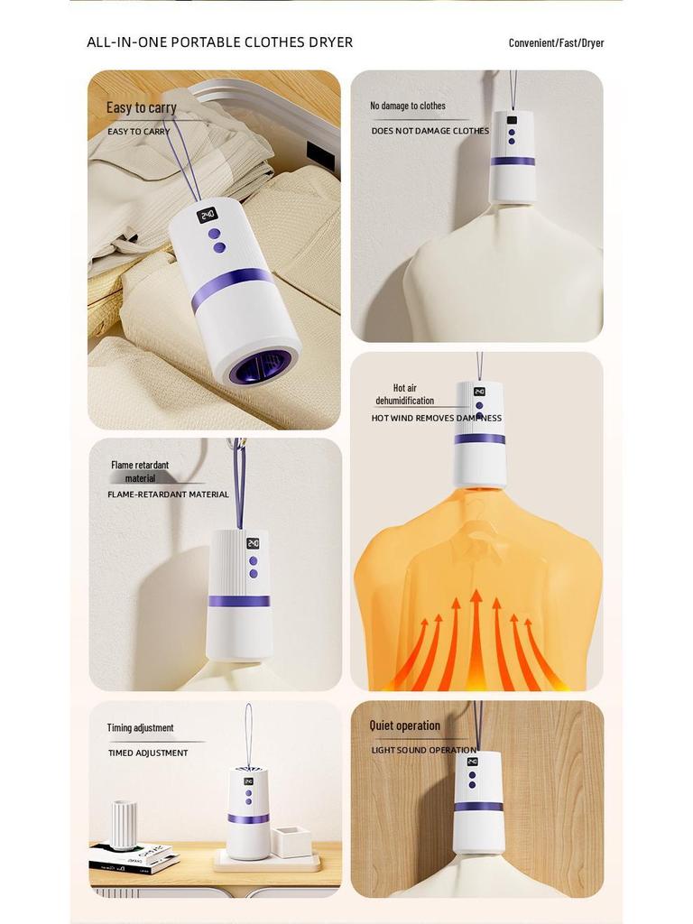 Portable Mini Automatic Clothes Dryer for Home and Dorm - Ideal for Baby Clothes