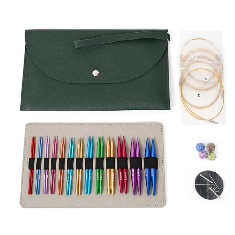 13Pairs of Aluminum Circular Knitting Needle Interchangeable Circular Knitting Needle Set for Knitting Sweater Sock