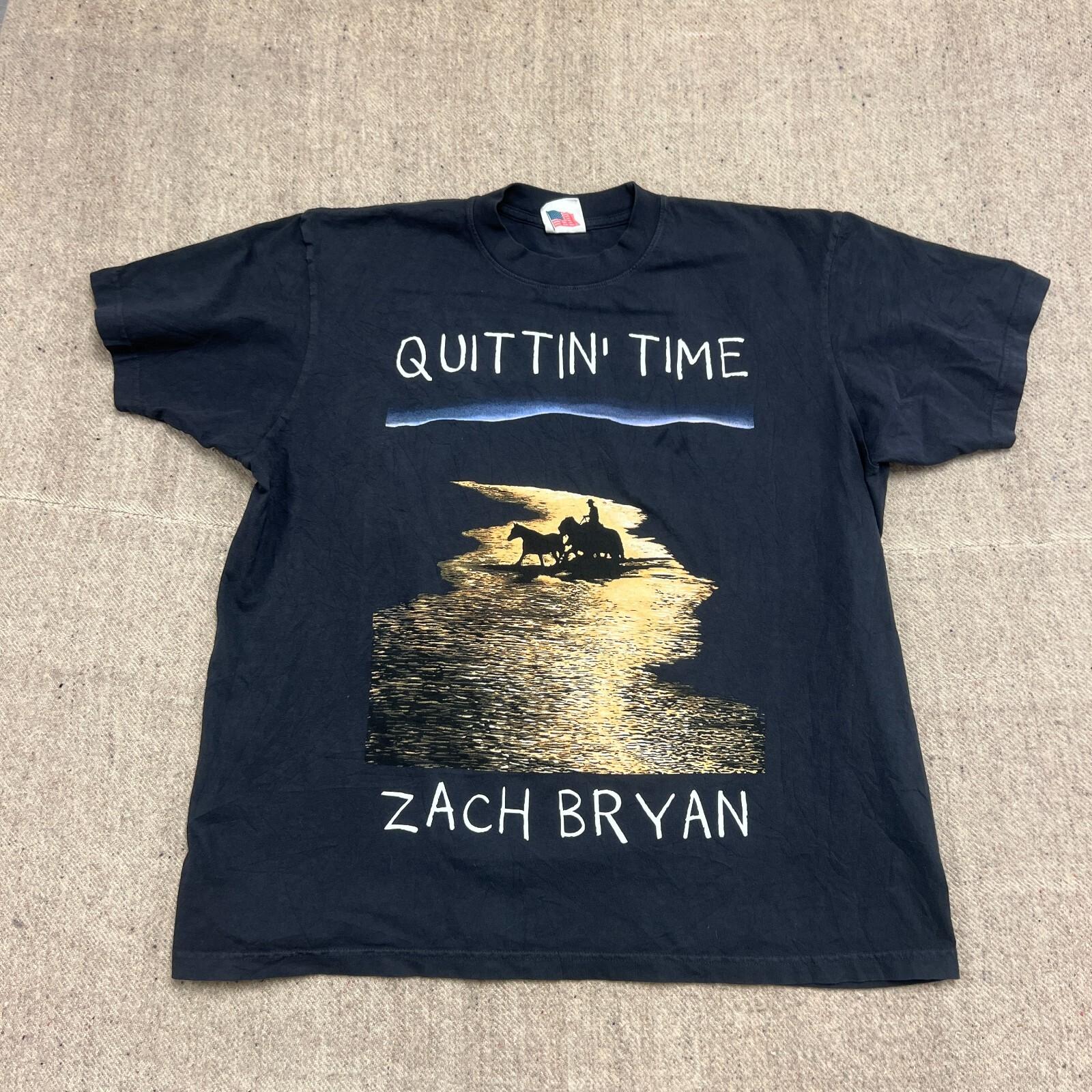 Zach Bryan Quittin Time Tour Shirt Mens XXL Black One Of These Days 2024 Unisex T-Shirt XXXXL