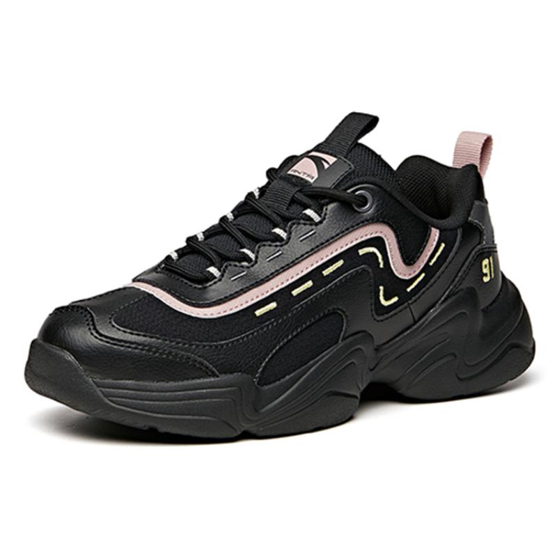 Anta Wear-resistant And Lightweight Low-Top Chunky Sneakers Women's Black Sneakers 92938862-11
