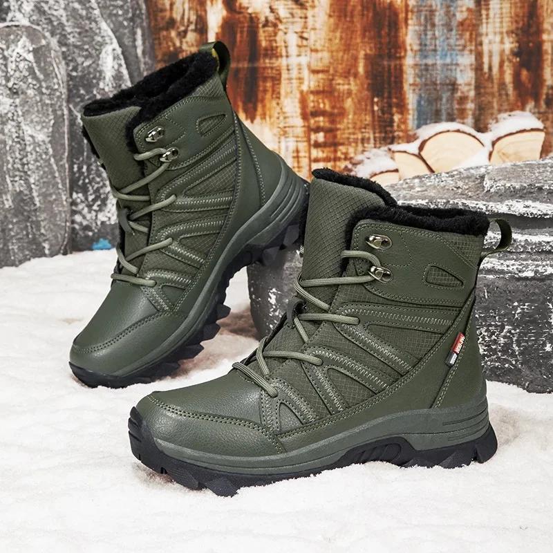 

Women s Outdoor Snow Boots Thick Bottom Warmth Waterproof Non-Slip Thickened Winter Cotton Shoes Cold Resistant Zapatillas Male 36