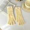 Soft Cashmere Winter Knitted Gloves Korean Style Full Finger Mittens Durable Warm Gloves  Women