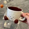 Cartoon Sitting Posture Coffee Mug Cute Style Ceramic Water Cup Girl Household Breakfast Oat Milk Mug Office Desktop Decoration