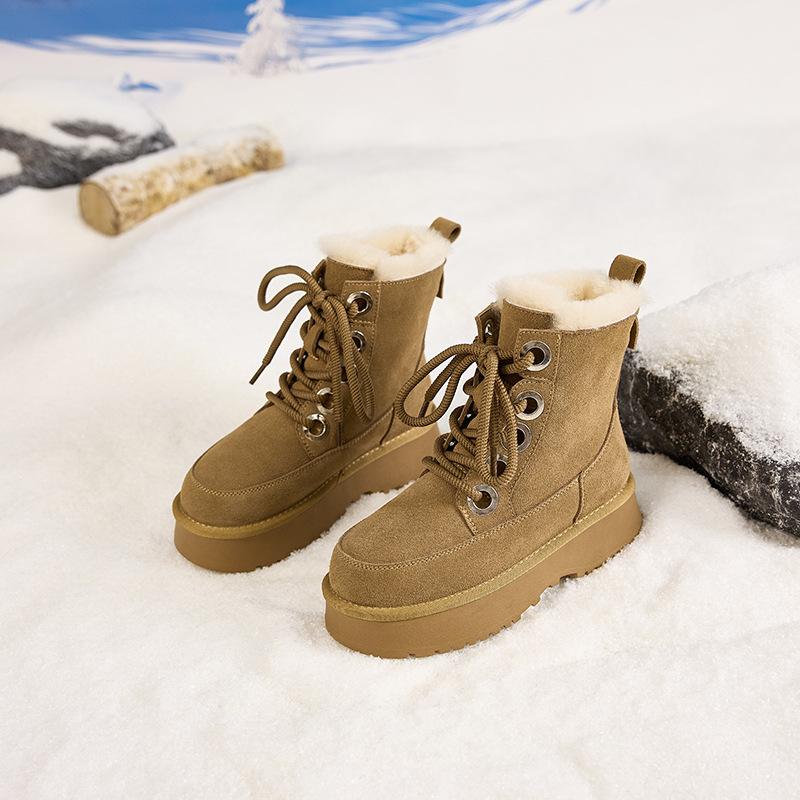 

2025 женские бархатные ботинки Мартин, новая зимняя теплая женская обувь, водонепроницаемые и нескользящие зимние ботинки на толстой подошве 40