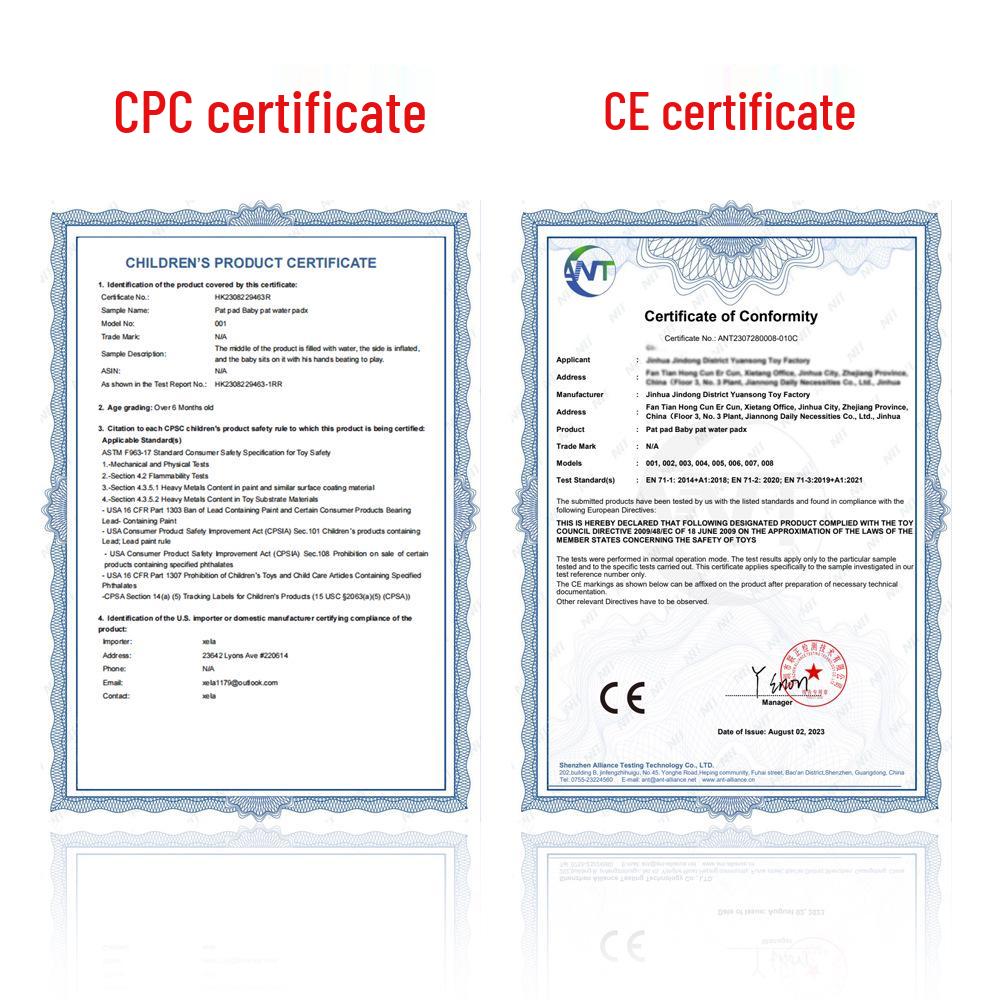 Inflatable Round Pat-Pat Water Mat for Babies & Toddlers - Marine Life Crawling Play Mat