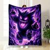 Gengar Purple Haunted Blanket Bedroom Blanket for Livingroom Couch Lunch Break Soft Cozy Throw for Friend's Festival Gift