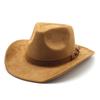 New European and American Woolen Hat, Suede Men's and Women's Couple Hat, Woolen Western Cowboy Top Hat