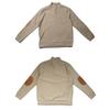 Spring Autumn Men Henley Top Four Button Half Neck Contrast Faux Suede Elbow Patches Long Sleeve Vintage Daily Streetwear Casual Pullover Sweatshirt