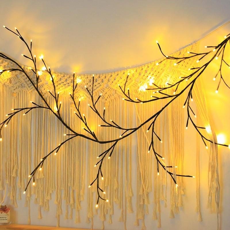 Tree Branch Lamp Bedroom Wall Decoration Willow Vine Tree Light Strip 8 Lighting Modes Diy Atmosphere Light Home Lighting
