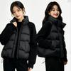 Winter new twist knitted sleeves splicing cotton clothes women's stand-up collar short small thickened warm jacket