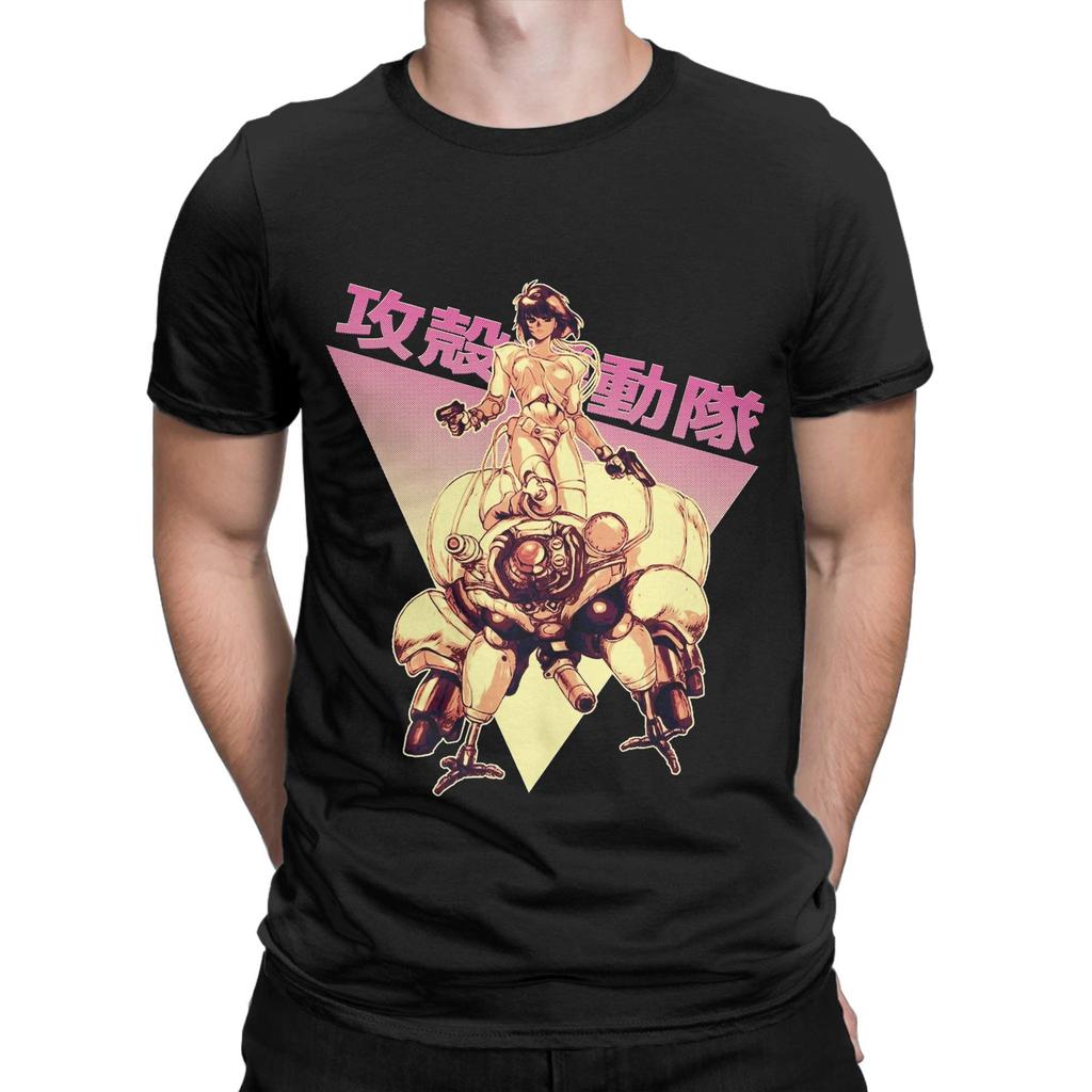 Ghost in the shell    Men's T Shirt Motoko kusanagi Crazy Tee Shirt Short Sleeve O Neck T-Shirts Cotton Plus Size Clothing
