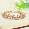 Rhinestone Inlaid Bracelet Women Snow Flowers Adjustable Bangle Hand Charm Chain Jewelry Gift