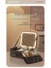 Large Capacity Women's Travel Makeup Bag with Mirror & Light for Beauty & Nail Art