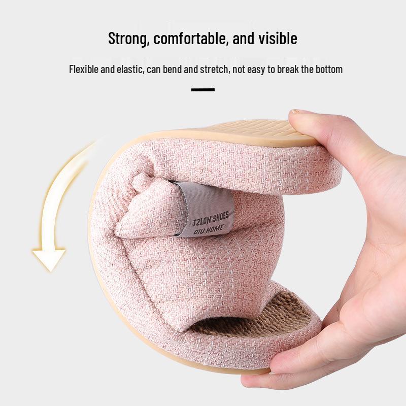 Breathable Cotton & Linen Non-Slip Slippers for Men and Women - All Seasons Wear