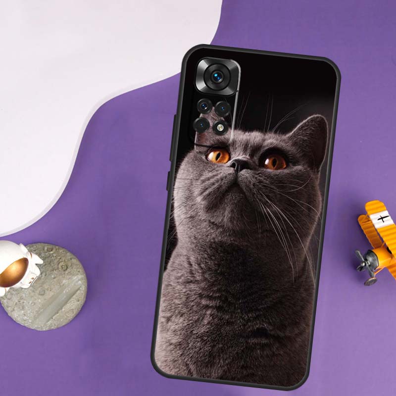 Beautiful Grey British Shorthair Cat Case For Xiaomi Redmi Note 13 Pro 14 12 9 10 11 Pro 10S 11S 12S Redmi 10C 13C 14C 12C Cover