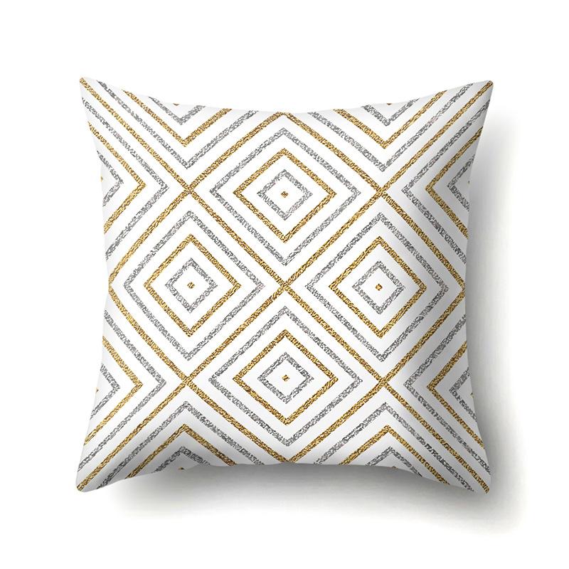 Polyester Pillow Case Decoration Home Gilt Printing Pillow Case Waist Cushion Cover Car Cushion Head Cushion Cover