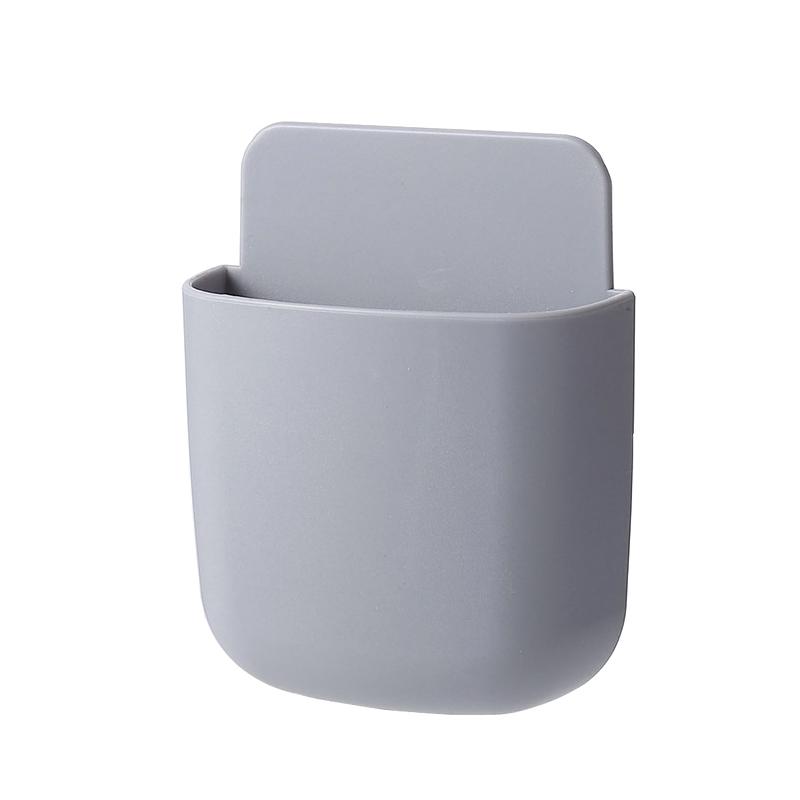 Multifunctional Wall Mounted Storage Box Mobile Phone Plug Holder Stand Rack Remote Control Storage Organizer Case