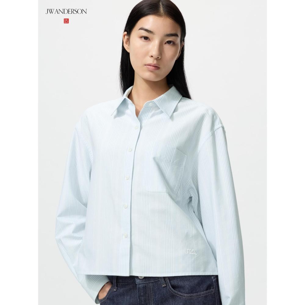 Uniqlo Oxford Boxy Shirt  Long Sleeve  Stripe
