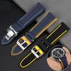 Pentru ceas Citizen Blue Angel curea a doua generație AT8020 JY8078 fibră de carbon nailon cauciuc fluoro-cauciuc brățară silicon