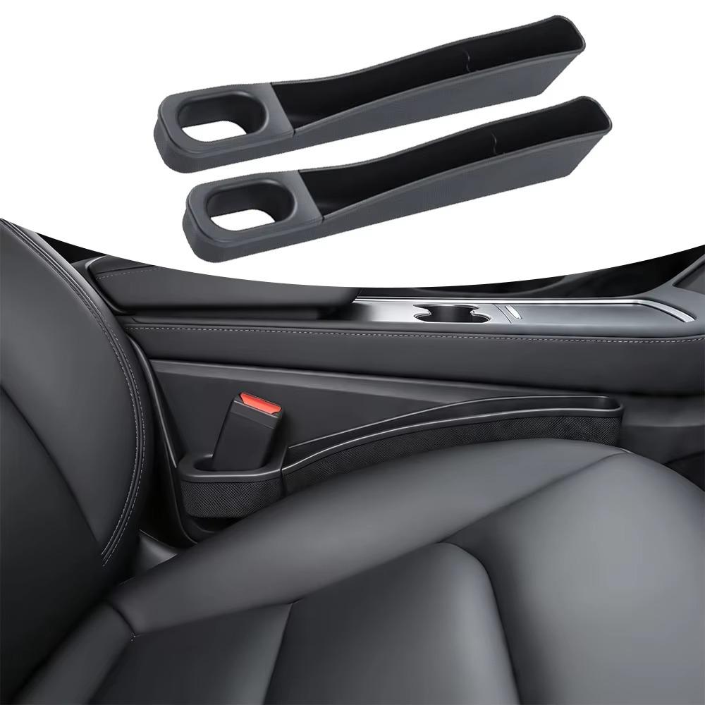 1 Pair Large Capacity Seat Crevice Organizer Black Car Crevice Filler Box  For Tesla Model Y