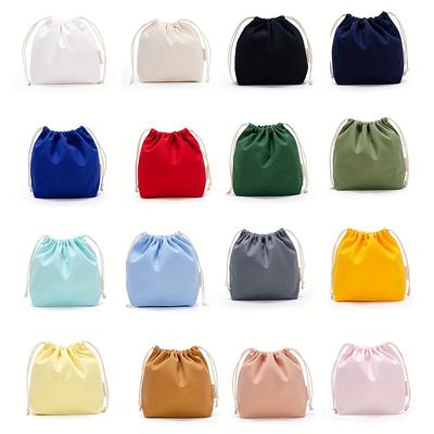 Multi Colors Blank Drawstring Gift Bag, Cosmetic and Coin Organizer Canvas Storage Bag, Drawstring Bags