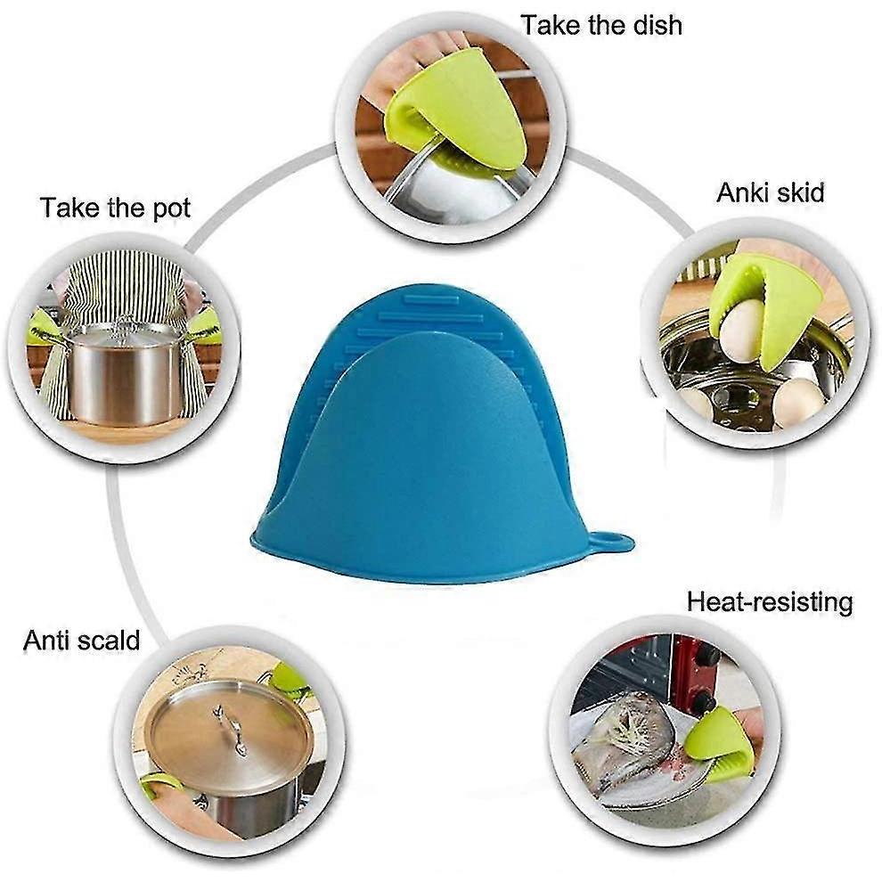 6pcs Heat Resistant Silicone Oven Gloves Pot Holder Mini Glove Oven Baking less