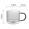 1PC Double-layer Colored Glass Cup Household Glass Beverage Juice Milk Tea Office Desk Light Color Transparent Tea Cup