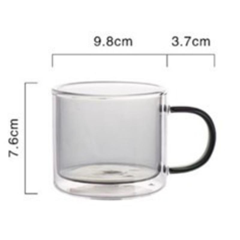 1PC Double-layer Colored Glass Cup Household Glass Beverage Juice Milk Tea Office Desk Light Color Transparent Tea Cup
