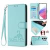 For Samsung Galaxy S25 Ultra Case with Strap RFID Blocking Leather Wallet Phone Cover Cat Mouse Pattern