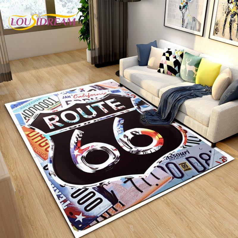 Tarihi Route 66, Ana Yol, mré estrada Alan Kilim, Ev Oturma Odası Yatak Odası Kanepe Paspas Dekor için Halı Halı, Kaymaz Zemin Mat