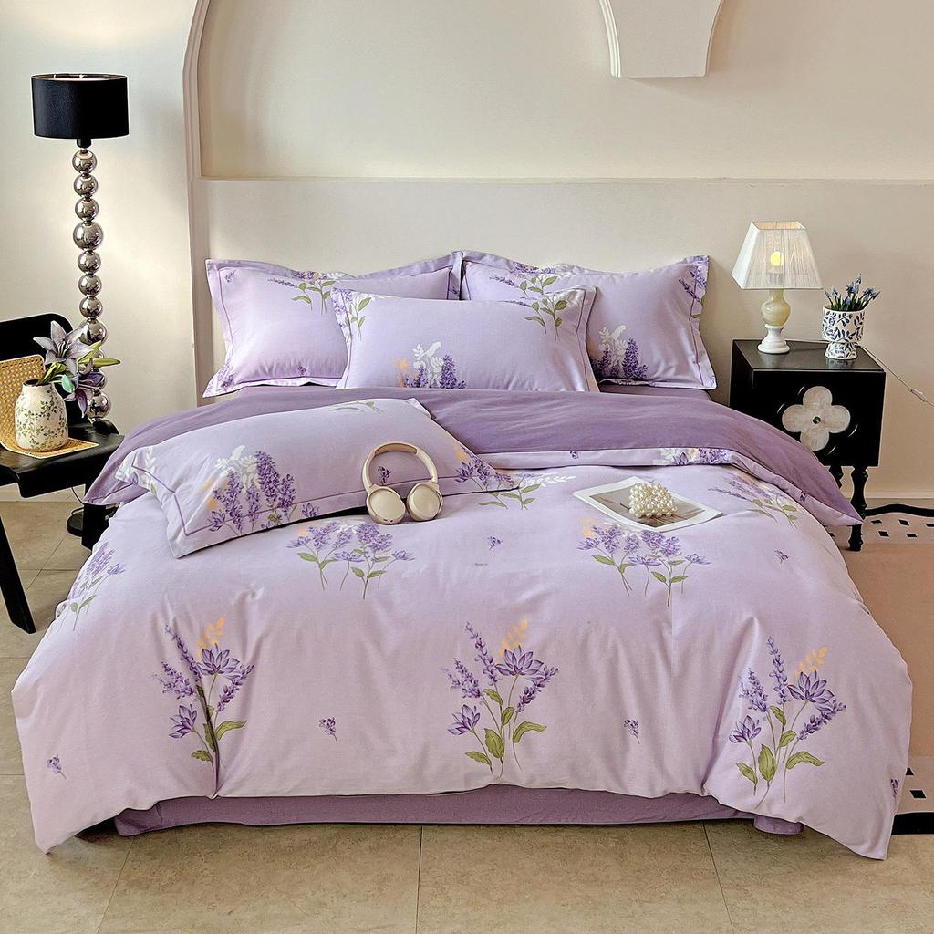 Szczotkowana Czysta Bawełna Antybakteryjna Zimowy Komplet Pościeli - 4-częściowy do Sypialni Głównej