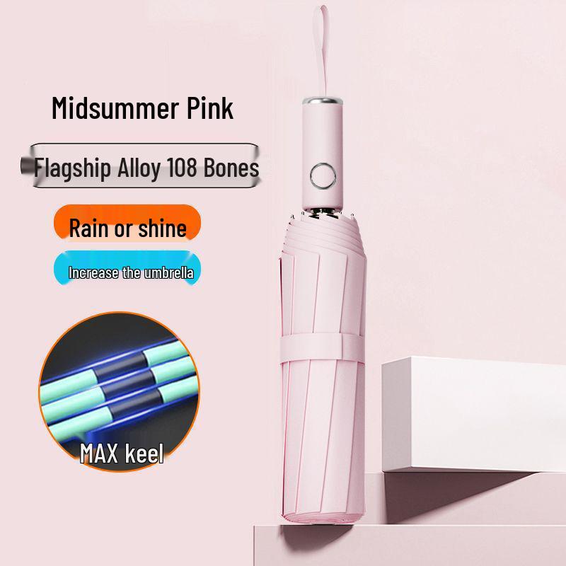 Dual-Use Sunscreen Umbrella: 144-Rib Folding Automatic Umbrella for Men and Women